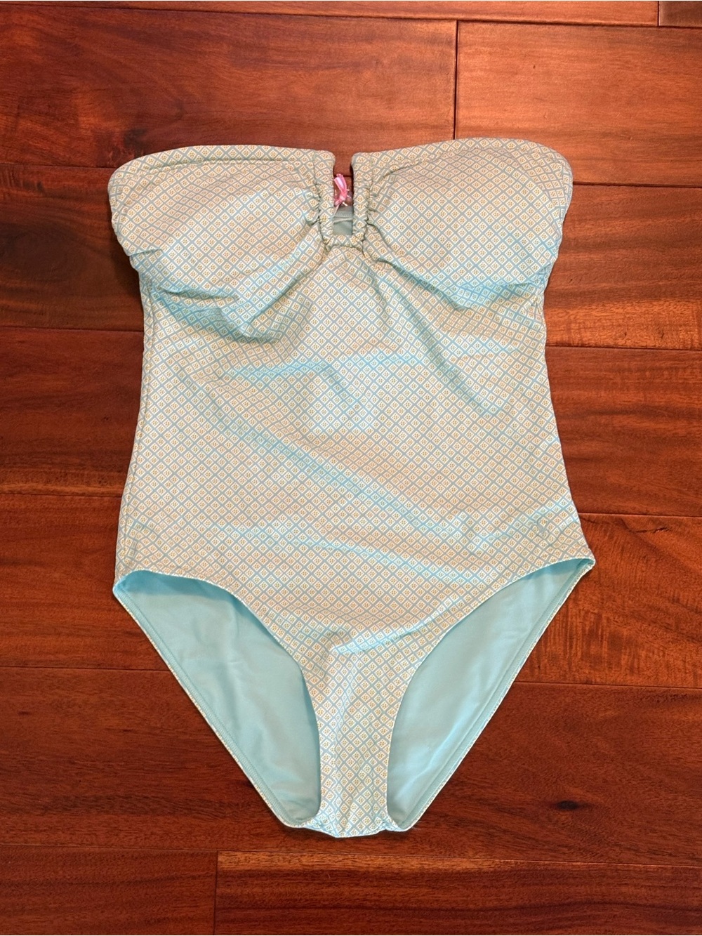 Vineyard Vines Strapless Aqua One-Piece Swimsuit
